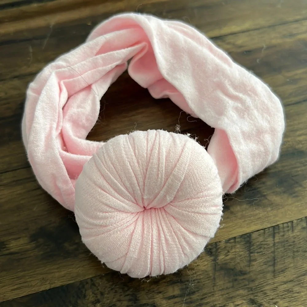 Pastel Pink Bun Type Headband - worn once